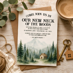 Our New Neck Of The Woods   Housewarming Party Invitation
