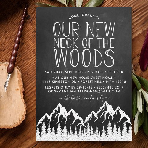 Our New Neck Of The Woods  Housewarming Party Invitation