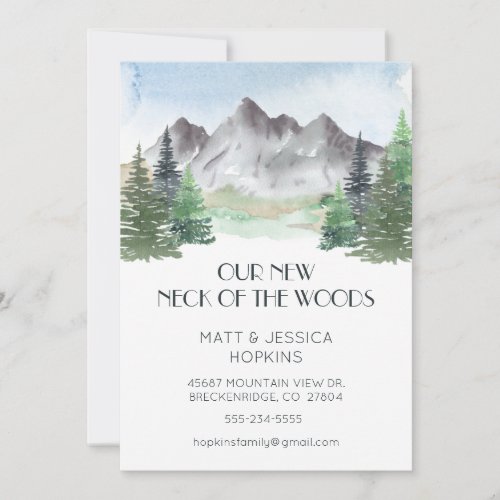 Our New Neck of the Woods Mountain Watercolor Announcement
