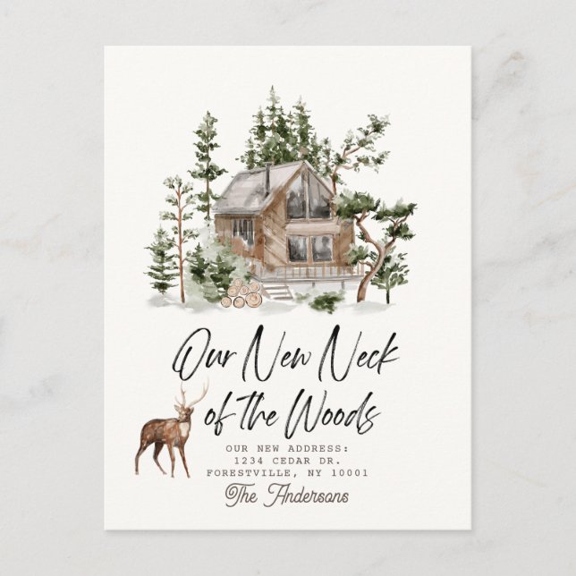 Our New Neck of the Woods Moving Announcement (Front)