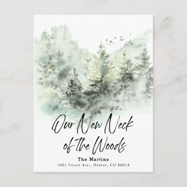 Our New Neck of the Woods Moving Announcement (Front)