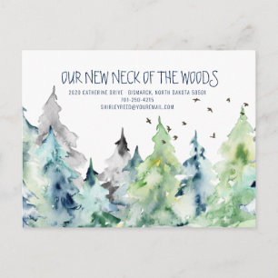 Our New Neck of the Woods   Moving Announcement Postcard
