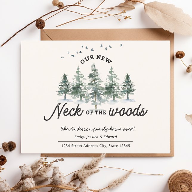 Our New Neck of the Woods Moving Announcement Postcard (Creator Uploaded)