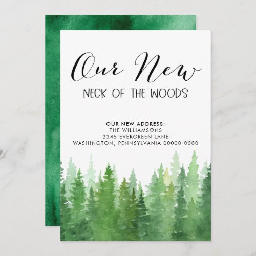 Our New Neck of the Woods Pine Trees  Announcement