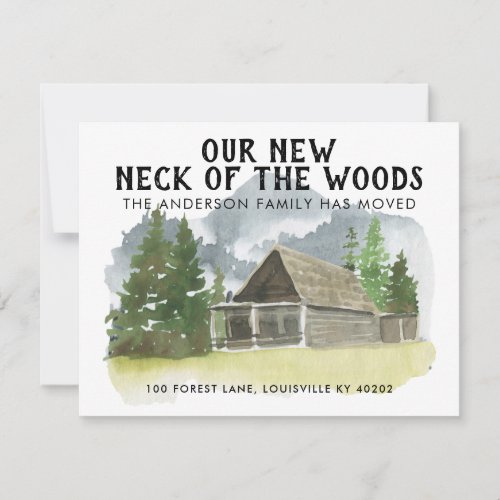 Our New Neck of the Woods Trees Mountain Moving Announcement
