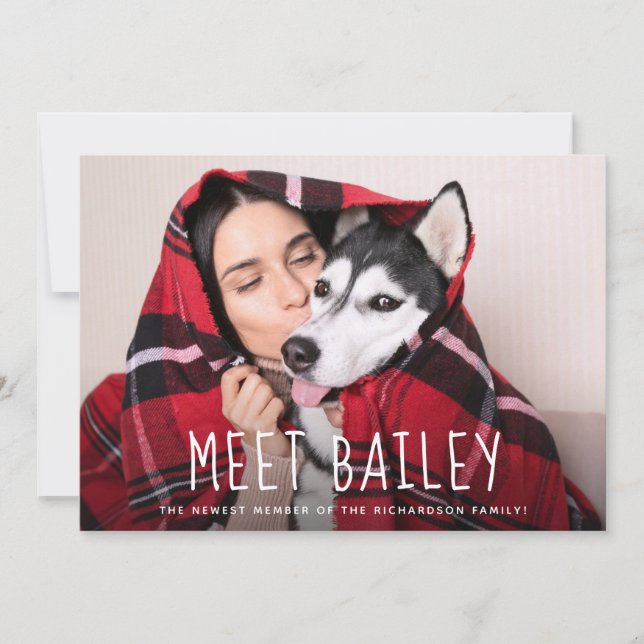 Our New Pet Dog | Simple Photo Announcement (Front)