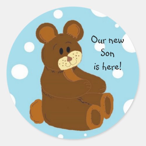 Our new Son is here Classic Round Sticker
