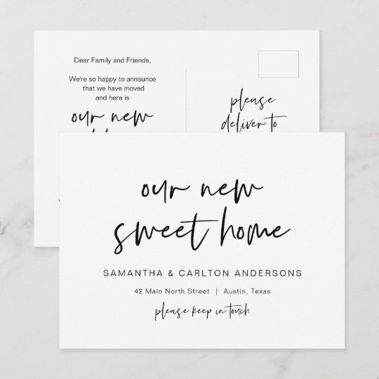 Our new Sweet Home Address Announcement, Modern Postcard