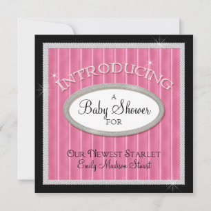 Our Newest Starlet Hollywood Glam Baby Shower Invitation