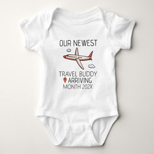 Our Newest Travel Buddy - Airplane Baby Bodysuit (Front)