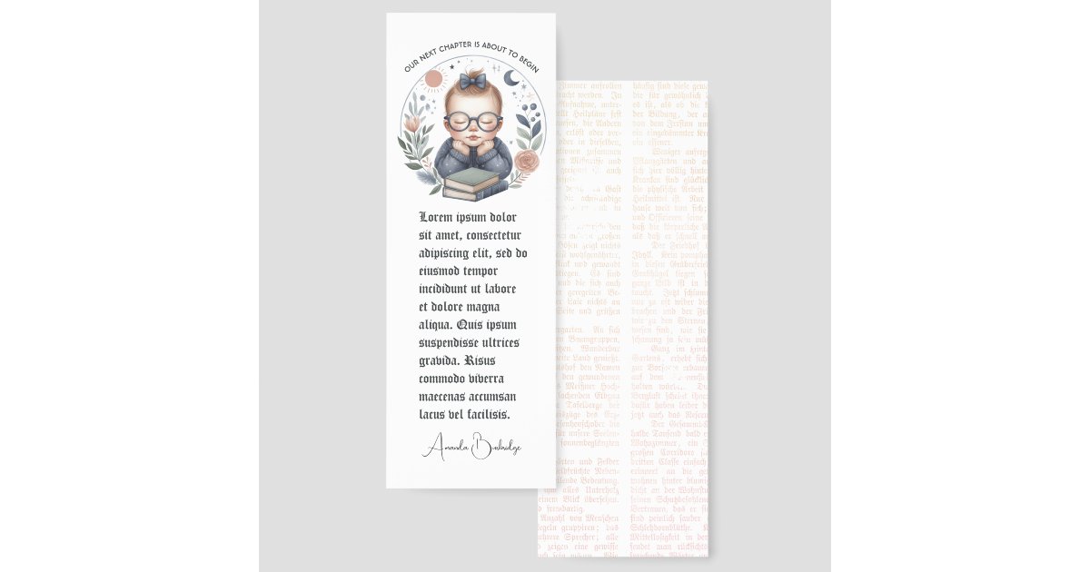 Our Next Chapter Baby Shower Bookmarks | Zazzle