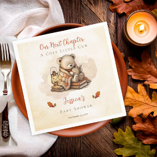 Our Next Chapter Cub Fall Teddy Bear Baby Shower Napkins