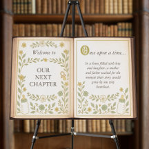 Our Next Chapter Open Book Baby Shower Welcome