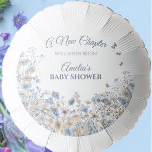 Our Next Chapter Soft Blue Baby Shower Balloon