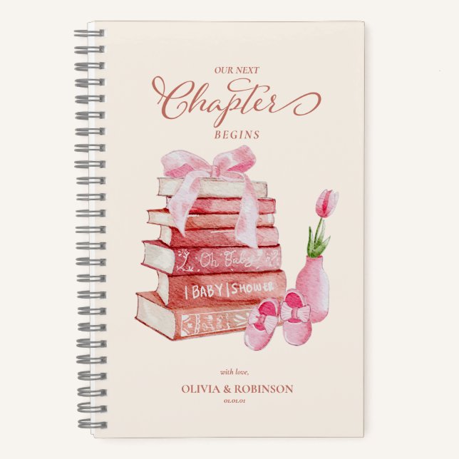 Our next chapter Story book Pink Girl Baby shower  (Front)