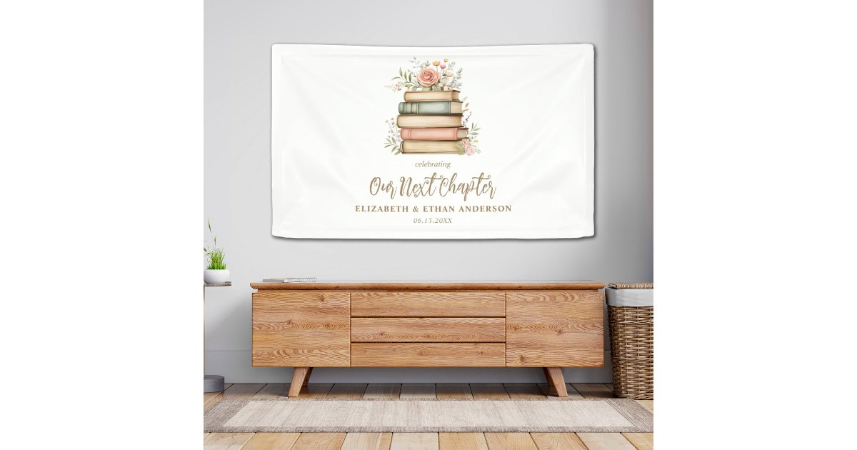 Our Next Chapter Storybook Baby Shower Party Banner | Zazzle