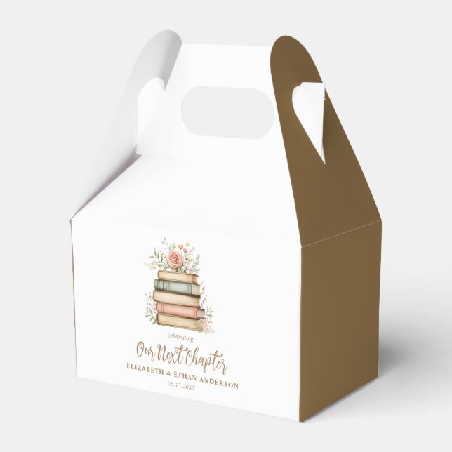 Our Next Chapter Storybook Baby Shower Party Favor Boxes (Front Side)