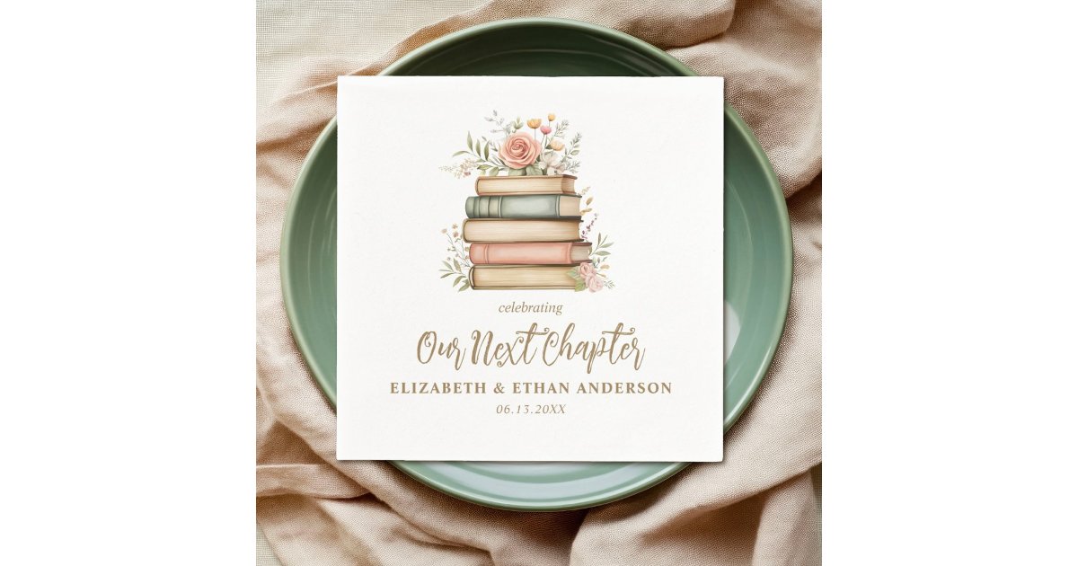 Our Next Chapter Storybook Baby Shower Party Napkins | Zazzle