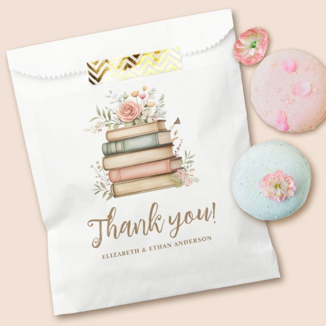 Our Next Chapter Storybook Baby Shower Thank You Favor Bag (give a special treat for your guests in this pretty book themed baby shower favor bag.)