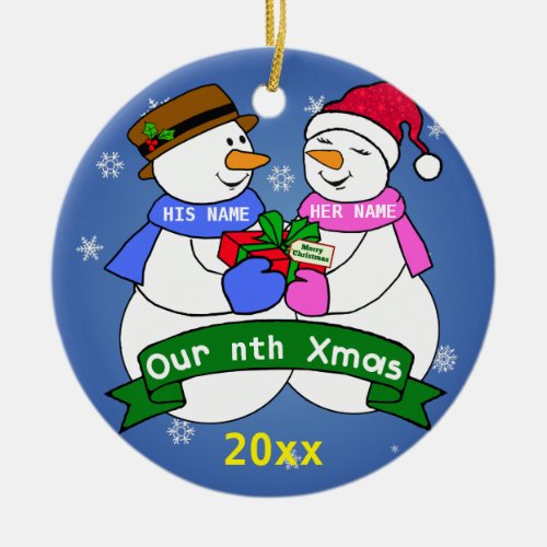 Our Nth Christmas Ceramic Ornament