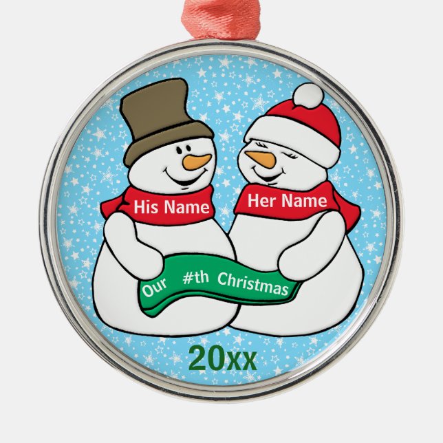 Our Nth Christmas Metal Ornament (Front)