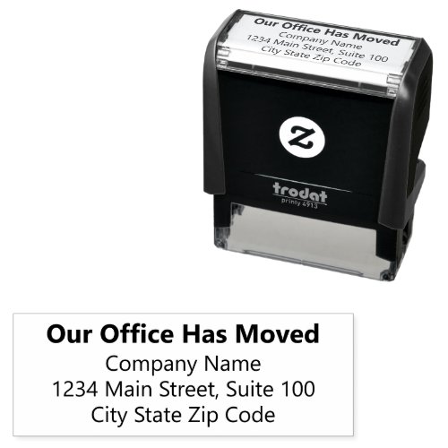 Our Office Has Moved Announcement Text Template Self_inking Stamp