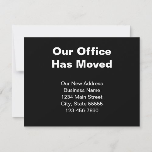 Our Office Has Moved Black and White Business Announcement