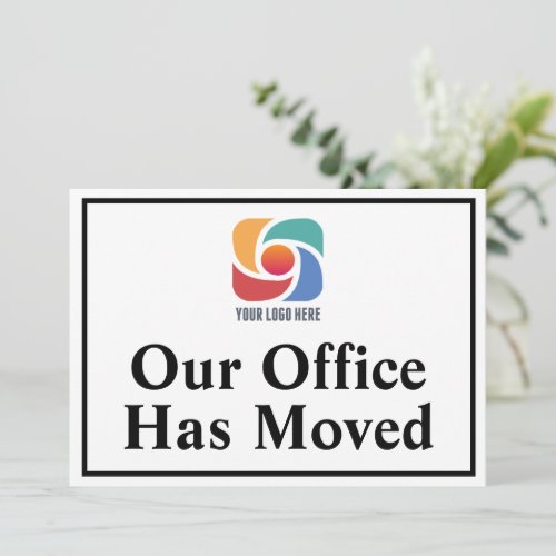 Our Office Has Moved Bold Custom Business Logo Announcement