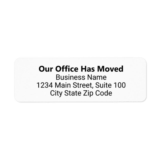 Our Office Has Moved Business Change of Address Label (Front)