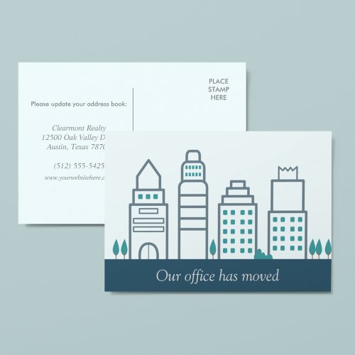 Our Office Has Moved Modern Business New Address Announcement Postcard