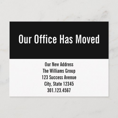 Our Office Has Moved Moving Announcement Postcard