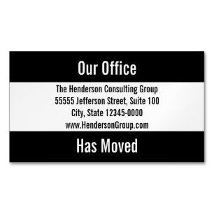 Our Office Has Moved Moving Announcement Template Business Card Magnet