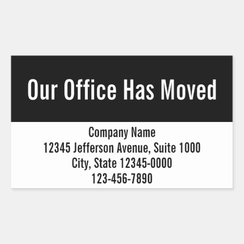 Our Office Has Moved Template Moving Announcement Rectangular Sticker