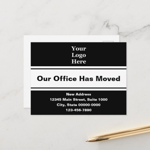 Our Office Has Moved Your Logo Moving Announcement Postcard