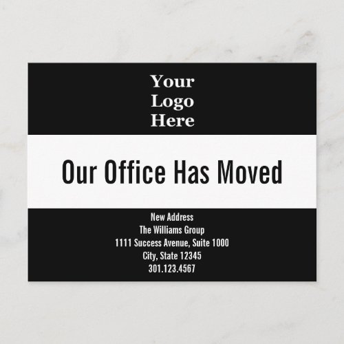 Our Office Has Moved Your Logo Moving Announcement Postcard