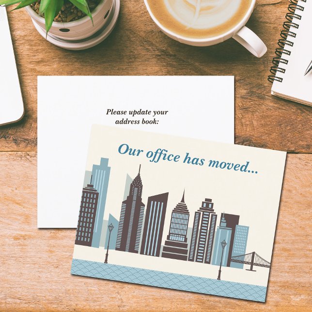 Our Offices Have Moved Modern City Skyline Announcement (Creator Uploaded)