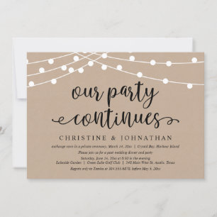 Our Party Continues, Wedding Elopement Invitation