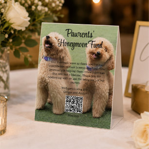 Our Pawrents Honeymoon Fund QR Code Paper Table Tent