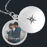 Our Photo Personalized I love you Locket Necklace<br><div class="desc">Say I love you with this keepsake locket and personalize it with a photo and special message. To change the font style customize further,  let me know if you need assistance.</div>