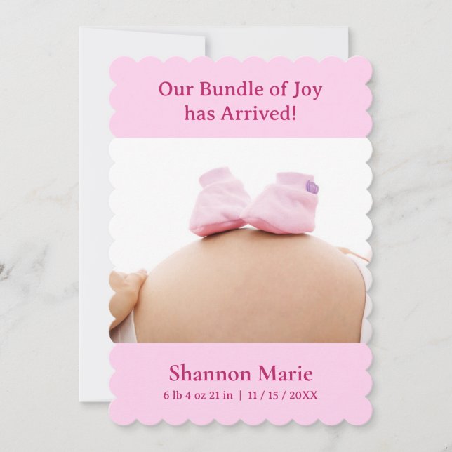 Our Pink Bundle Of Joy Has Arrived (Front)