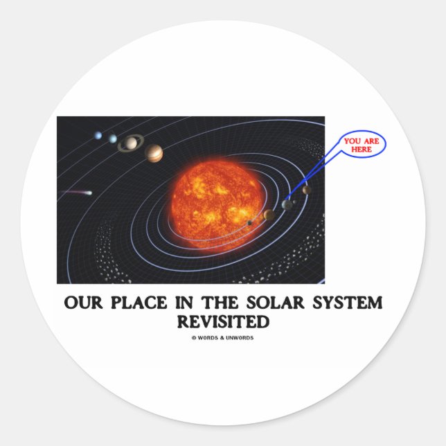 Our Place In The Solar System Revisited Classic Round Sticker (Front)