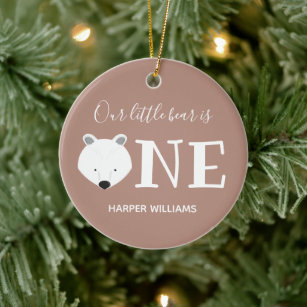 Our Polar Bear First Birthday Ceramic Ornament