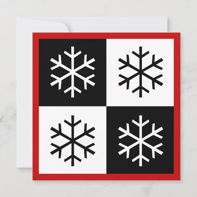 Our Pop Art Snowflakes Holiday Card (Front)