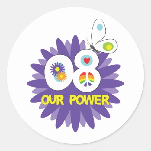 Our Power Flower Design Sticker