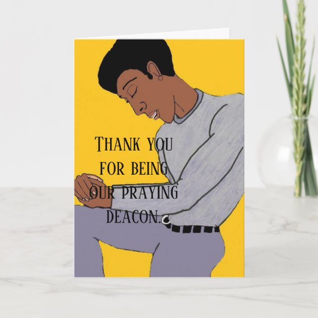 Our praying deacon letterpress thank you card (Front)