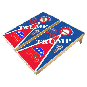 Our President TRUMP GOP Red White Blue Cornhole Set