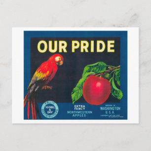Our Pride Apple Label - Washington State Postcard
