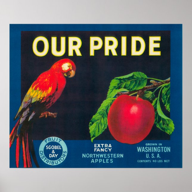 Our Pride Apple Label - Washington State Poster (Front)