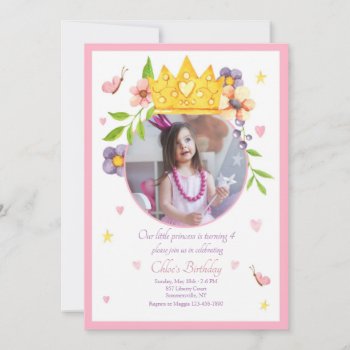 Our Princess Photo Birthday Party Invitations by heartfeltclub at Zazzle
