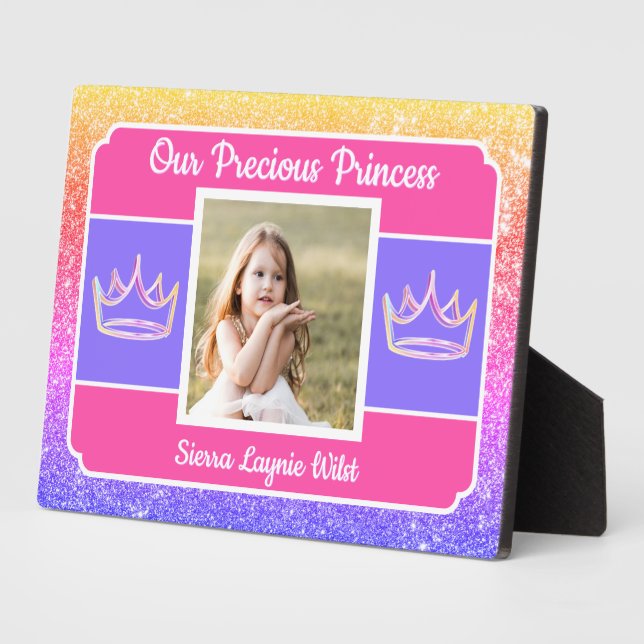 Our Princess photo Tabletop Plaque with Easel (Side)